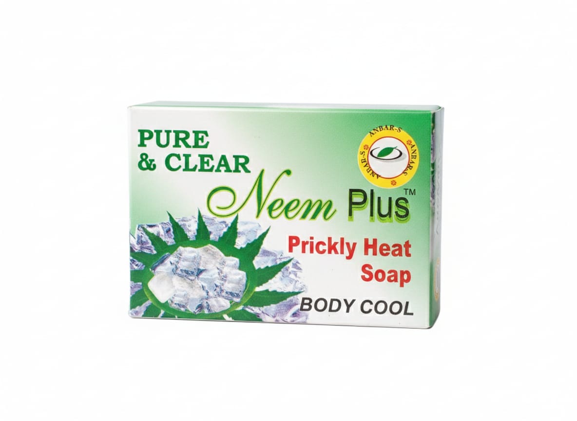 NEEM PLUS NEEM PLUS PRICKLTY HEAT SOAP 90G - Image 1