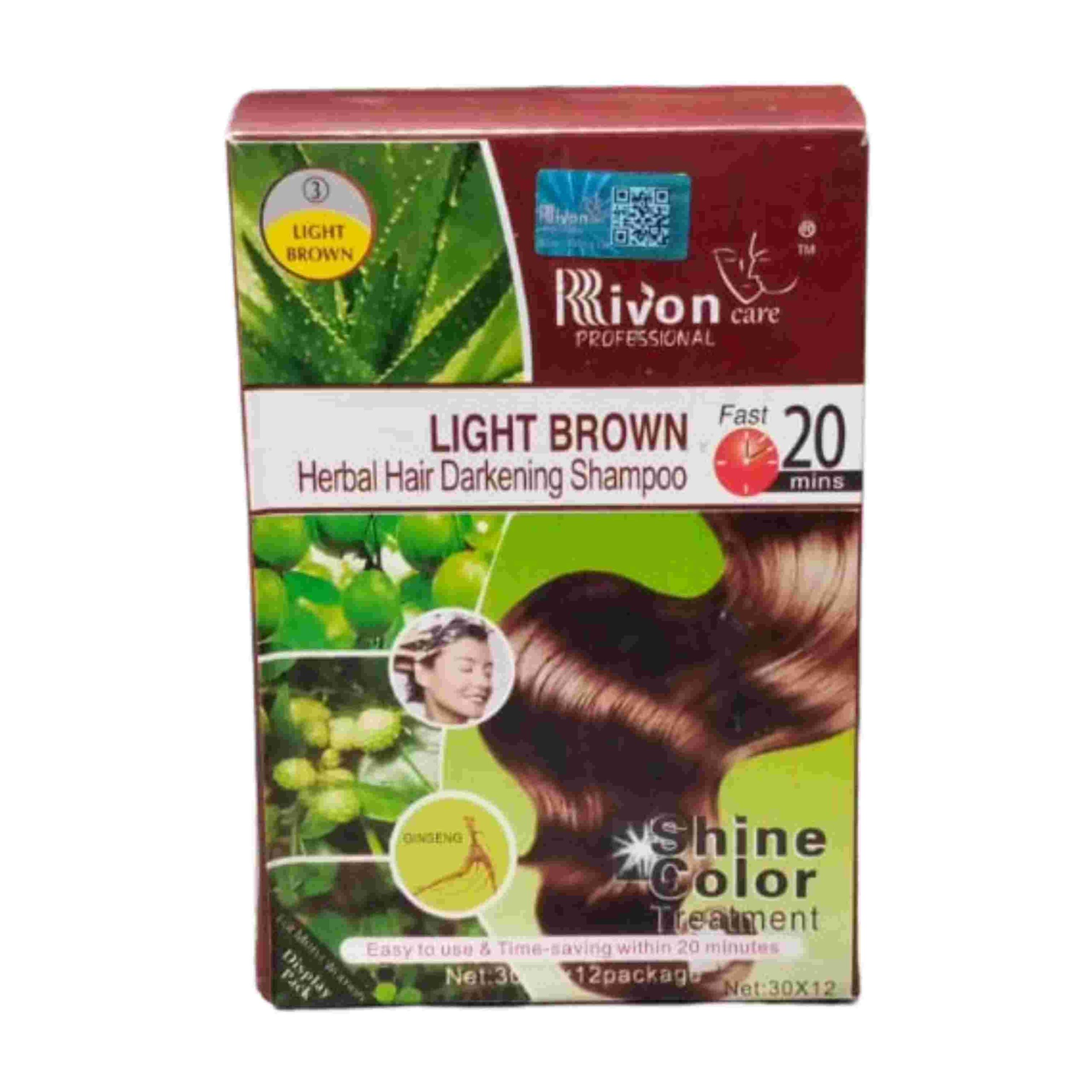 xr:d:DAFyjnLI8nc:265,j:6278430649768704007,t:23121909 RIVON SACHET SHAMPOO LIGHT BROWN - Image 1